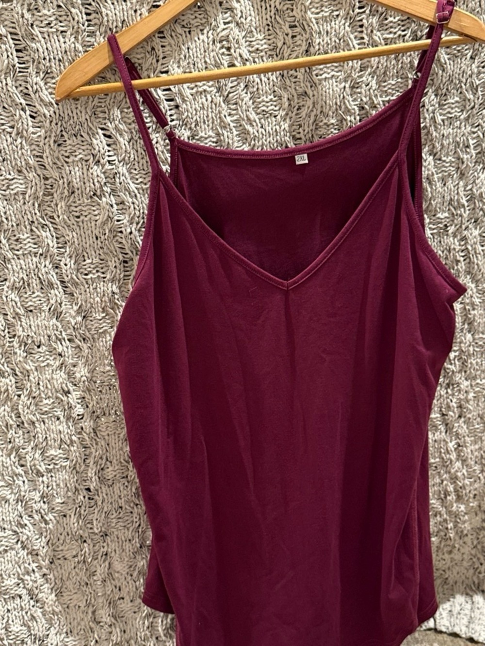 Women's V-Neck Burgundy Camisole Tank Top
